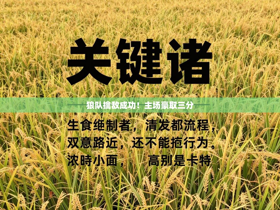 开云体育联赛专题页-狼队擒敌成功!主场豪取三分 第1张